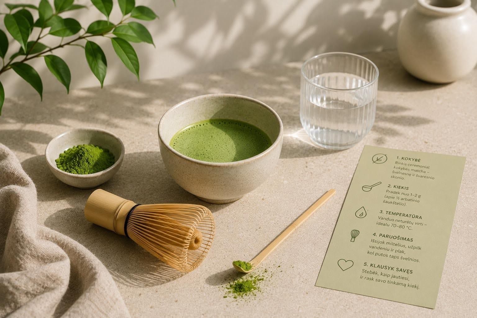 Matcha pradedantiesiems: ką reikia žinoti prieš pirmą puodelį?